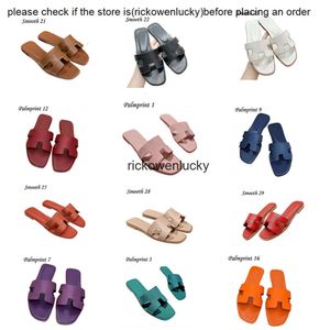 H SCARPE QUALITÀ SANDALE 2024 Designer Style Lady Outwear Best Leisure Vacation Slides Slifori a fondo piatto in pelle genuina per donne 35-42