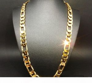 P Ny Heavy 94G 12mm 24K Gul Solid Gold Filled Men 039 S Necklace Curb Chain Jewelry 2416659