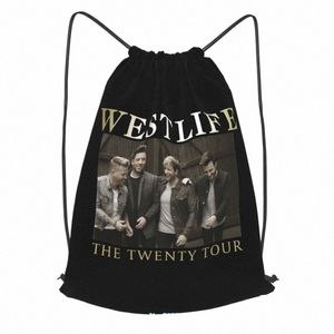 Westlife The Twenty Tour 2019 DrawString ryggsäck vintage konsttryck Persaliserade väskor för resesportväska C1AO#