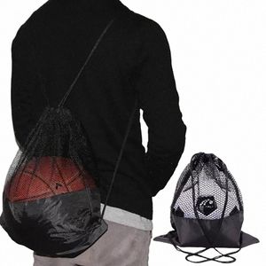 basketball Football Net Pocket Bag Drawstring Fitn Sport Backpack Portable Large Capacity Lightweight Outdoor Sports Bag 72SB#