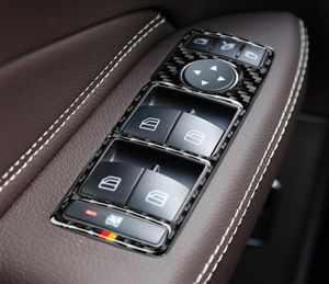 For Mercedes Benz A B C E G class CLA CLS GLE GLS GLA GLK ML GL Car Accessories Real Carbon Fiber Car Window Lifting Buttons Frame8251895
