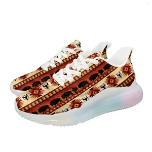 Scarpe casual istantarts motivi tribali africani figure geometriche sneaker da esterno femminile colorate aria cuscino ammortizzato