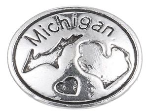 10pcslot 2017 Silver Michigan Snap Buttons 18mm Charms Jewelry Snap For DIY Silver Snap Bracelet7331296