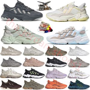 Ozweego Chalk Wonder White Core Black Carbon Mesh Rinnande skor Pale Naken Triple Grey Simple Brown Aluminium Bliss Trace Cargo Solar Green Men Women Women