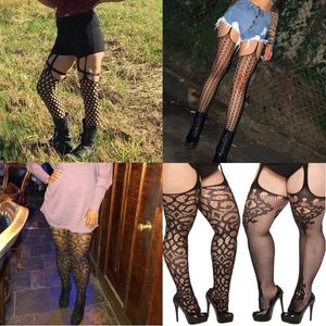 Seksowne skarpetki Plus Size Fishnet Pończoch Sexy Kobiety ciasne otwarte krocze wysokiej pasa bielizny rybakowe rajstopy bez krocza siatka ciasna 240416