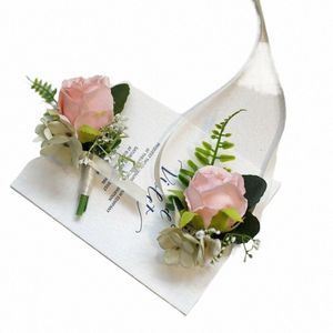 結婚式の花嫁介添人frs corsage prom party boutniere rose bracelet fabric frs wedding party supply accory o3rh＃