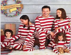 Jul Ny röd och vit randig tryckt långsiktigt byxor Parentchild Suit Home Service7328096