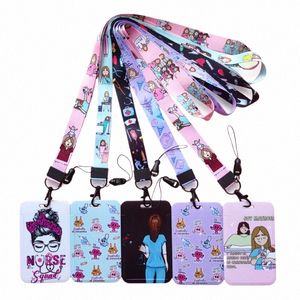 Enfermeira Credencial Titular Credencial Keychains colarinho de pescoço para cartão de crédito Cartão de crédito Titular Keychain Straps S3A3#