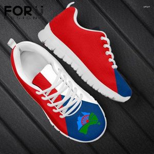 Casual Shoes Forudesign Romani Roma Travellers Flagmönster Kvinnor Lace-Up Sneakers Shoe For Ladies Fashion Mesh Flat