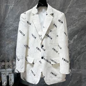 Double Letter Printing Mens Blazers Cotton Linen Fashion Coat Designer Jackets Business Casual Slim Fit Formal Suit Blazer Men Suits Styles