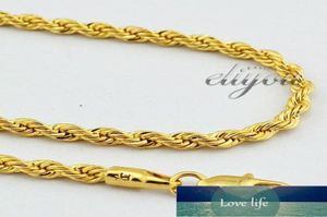 Новая модная ювелирные изделия 4 -мм мужские женщины 18K Желто -золото, наполненное ожерельем, веревка Ed Gold Gold Dewellery DJN86 Фабричный эксперт D6320973
