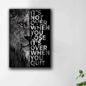 Wild Lion Motivational Canvas Prints Animal Painting Modern Inspirational Citat Affischer Dekorativ väggkonst Bild för kontorsheminredning