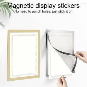 Ramar Magnet Display Frame A4 Återanvändbar affisch Cover Gold/Silver/Black Self Adhesive Free Punching Po Wall Decor