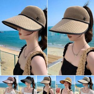 Geniş Memlu Şapkalar Güneş Koruyucu Güneş Şapk Boş zamanlar Örme Örgü Nefes Alabilir UV Koruma Havzası Yaz Açık