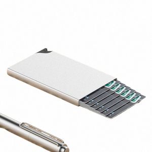 Новый держатель Creative Metal Card Pop Up Butt Slim Skelles Luxury RFID Protecti Mini Pocket для мужчин и женщин Z8lu#