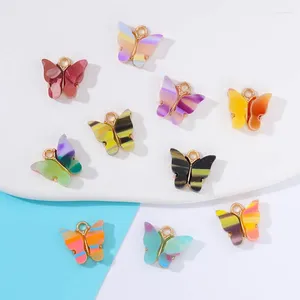 Charms 14 13mm 20pcs Resina colorida Pingente de borboleta de acrílica colorida Presente especial Brincos de pulseira DIY Brincos Fazendo jóias de suprimentos artesanais