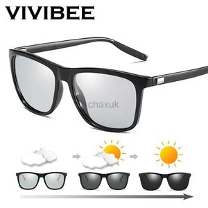 Sonnenbrille vivibee Farbwechsel grauer Rahmen Photochrom polarisierte Sonnenbrille Männer Square Klassische Chamäleon -Glaases Übergang Linsen Eyewear 24416