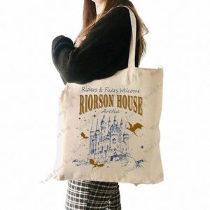 1 PC Xaden Riors House Muster Tasche Tasche Canvas -Umhängetasche für Reisen täglich Pendelpendel Frauen wiederverwendbares Ladenbeutel Bestes Geschenk C8PM#