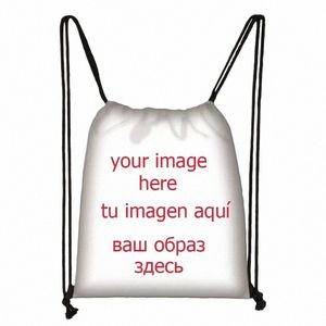 画像のカスタマイズ /ロゴ /名前を付けたペルセイングされたドローストリングバッグ女性男性因果バックパックトラベルバッグレディースソフトバックバッグn7xa＃