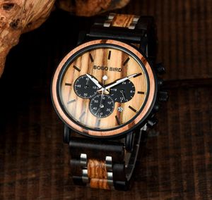 Housing Men039s Uhren Erkek Kol Saati Luxus stilvolle Holzuhrs Chronographie Militärquarz Uhr in Geschenkbox 20215536638