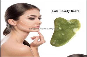 Mas Stones Gua Sha Set Natural Stone Green Jade Guasha Board Masr For Scra Therapy Jades Roller Rocks Health Beauty Ytl8270666