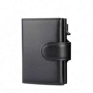 RFID Подличные кожаные мужчины кошельки Fi -карты Tribold Skellet Bags Smart Slim Thin Coin Pocket Кошелек x2et#