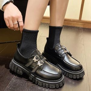 Casual Shoes Chunky Platform Oxfords for Women Gothic Thick Bottom Non Slip Loafers Woman Patent Leather Double Buckle Mary Jane