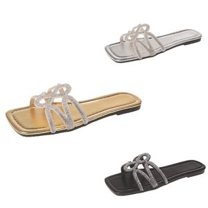 Designer-Abrieblächen rutschen Frauen Sandalen beige Silber Schwarze Damen Mode-Scuffs Größe 35-40 Gai