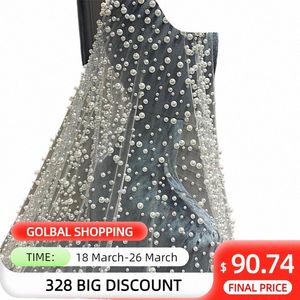 V139 Luxury Pärled Bridal Veils Extra LG Royal Cathedral Length Veil 3M breda bröllopslöjor med Comb Wedding Accores Z2SD#