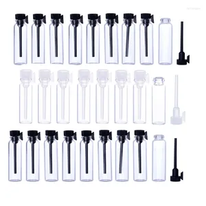 Lagringsflaskor 30 st 1-3 ml tomt parfymprov Mini Glass påfyllningsbara injektionsflaskor för eterisk oljelagrance och vätska