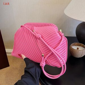 Fashion Pleated Clip Clip Burse 10 Cores Couro Pu Lady Designer Bolsa de ombro de inverno Handbag Crossbody 240329