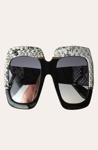 02 Designer Billiga glasögon Snakeskin Design för män och kvinnor Square Sadel Brand Solglasögon MEN039S SUNGLASSE8831197