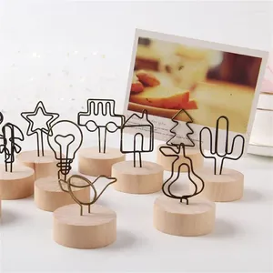 Cornici decorazioni per la casa ornamenti posizionamento stabile semplice porta carta porta carta morsetto poc clip stand resistenti a supporto adorabile in legno