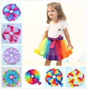 Rainbow Color Children Bubble Spódnica Dziewczyny Koronna Księżniczka Pettistynitce Radzi się Balet wykonać spódnica taneczna T3I01972407549