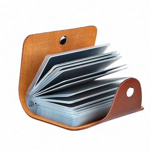 new Leather Functi 24 Bits Card Case Busin Card Holder Men Women Credit Passport Card Bag ID Passport Wallet 8 Colors 65w5#