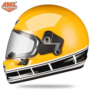 オートバイヘルメットamzビンテージヘルメットクルーズメンズアンドレディースフォーシーズンファイバーグラスフルモトクロス安全性