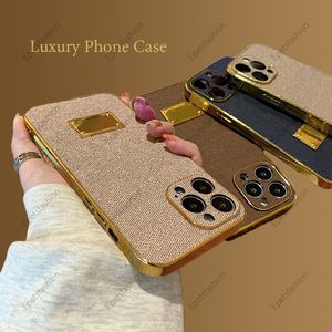 Gold Plented All Inclusive Luxury Design Faux Leather Designer iPhone for Apple 15 Pro Max 11 12 13 14 Pro Max XR XS XS XSMAX 7 8 Plus Anti Drop 026