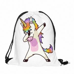 2021 New Cute Kid Baby Unicorn Pattern Sport Bags Swimming Bags Gym Pump Bag Sports School Drawstring Boy Girl Backpack Hot Sale 20Wy#