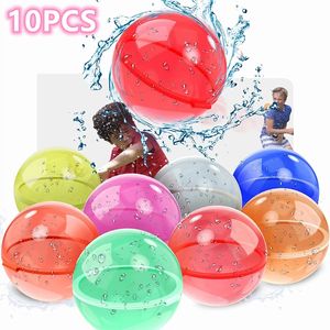 10 PCs wiederverwendbare Wasserballons für Kinder Erwachsene Outdoor Aktivitäten Kinder Pool Beach Bad Spielzeug Wasserbombe für Sommerspiele 240403