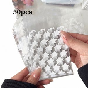50pcs Transparent Star Kpop Photocard Holder Self-adhesive Opp Bag Anti-scratch Card Protective Case Fi Gift Packaging Bag v0iW#