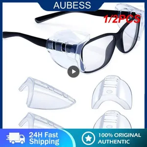 Outdoor Eyewear 1/2PCS Pairs Splash Proof Safety Eye Glasses Side Clear Flexible Slip On Protective Shield Fits All Size Eyeglasses