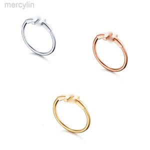 tiffanyring fashion brand Designer Tiffanybracelet Tiffanyjewelry T Home Precision High Quality Double Ring Classic Smooth Fashion Hundred Towers