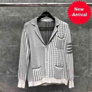 Brand Sweaters Men Women Slim Cardigans Clothing Patchwork Striped Wool Thick Autumn Winter Casual Coat