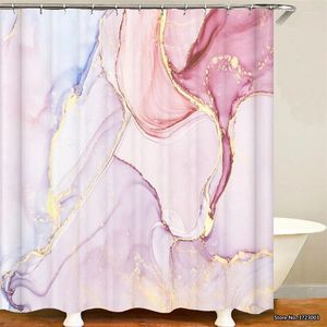 Duschgardiner Fashion Bronzed Marble Waterproof Dacron Curtain HD Digital Printing Non-Slip Bath Mat