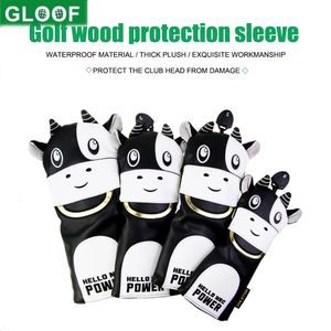 Golf Head Covers No 1 3 5 UT Driver Fairway Woods Protector with Elastic Waterproof PU Leather Golfer Equipment 240411