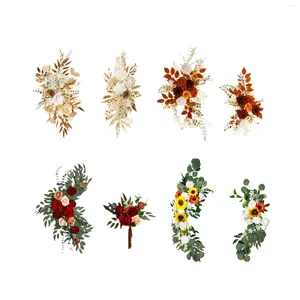 Decorative Flowers 2 Pieces Welcome Sign Decoration Novelty For Reception Front Door Holiday