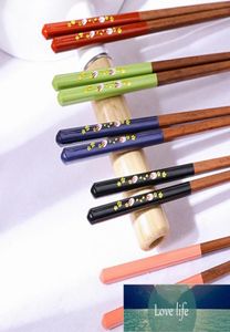 Симпатичный мультфильм натуральный бамбуковый палочки для палочки для палочки для палочки для переправошника многоразовый деревянный палочки для переправошков для палочек для еды.