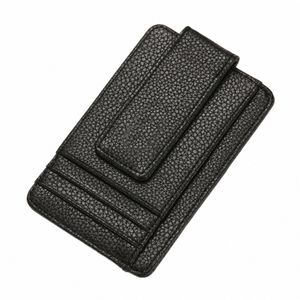 2023 New Men Ultra Thin Wallet Coin Purse Magnetic Buckle Busin Card Holder Fine Milled Quality PU Material for Outdoor 77ah#