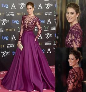 Zuhair Murad Burgund Lange Abendkleider Perlen schiere Nacken Langarm Illusion Mieder mit dem roten Teppich formelle Prom Pa3881428