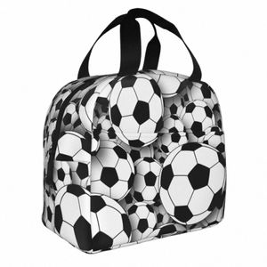 bolsa de lanchonete isolada de futebol bolas de futebol de alta capacidade esportes reutilizáveis bolsas térmicas Tote Box Box College Picnic Food Bag U90H#